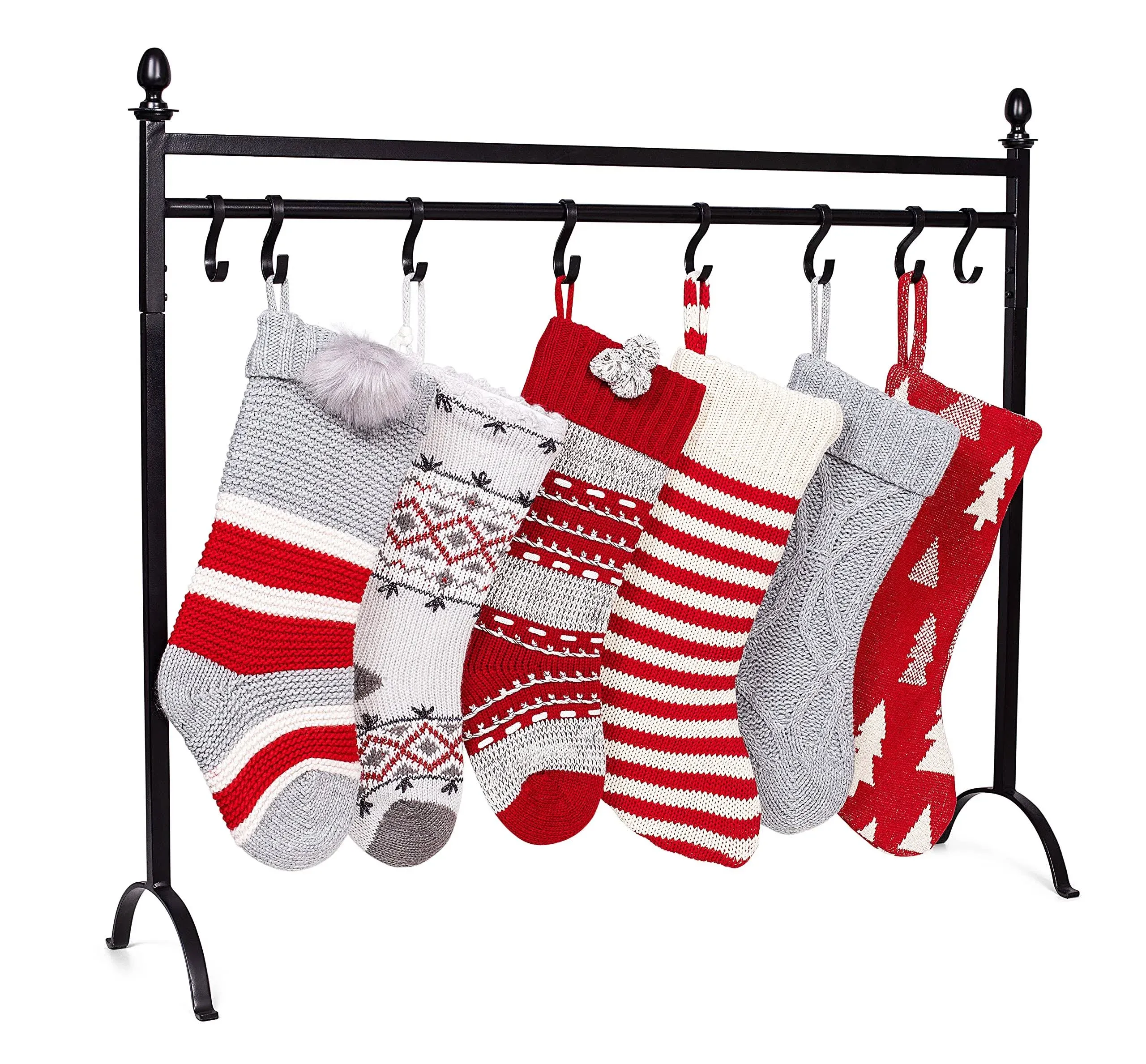 8 Hook Deluxe Christmas Stocking Holder Stand for Floor | Heavy Duty Freestan...