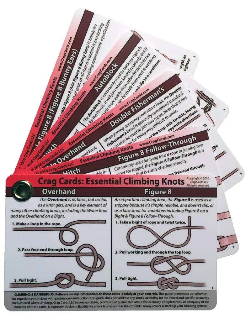 Essential Climbing Knots - Portable &amp; Rugged Guide to 19 Rock Climbing Knots