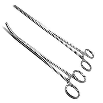 Set of 2 Premium Quality 12&#034; Rochester Pean Hemostat Forceps Straight &amp; Curved C