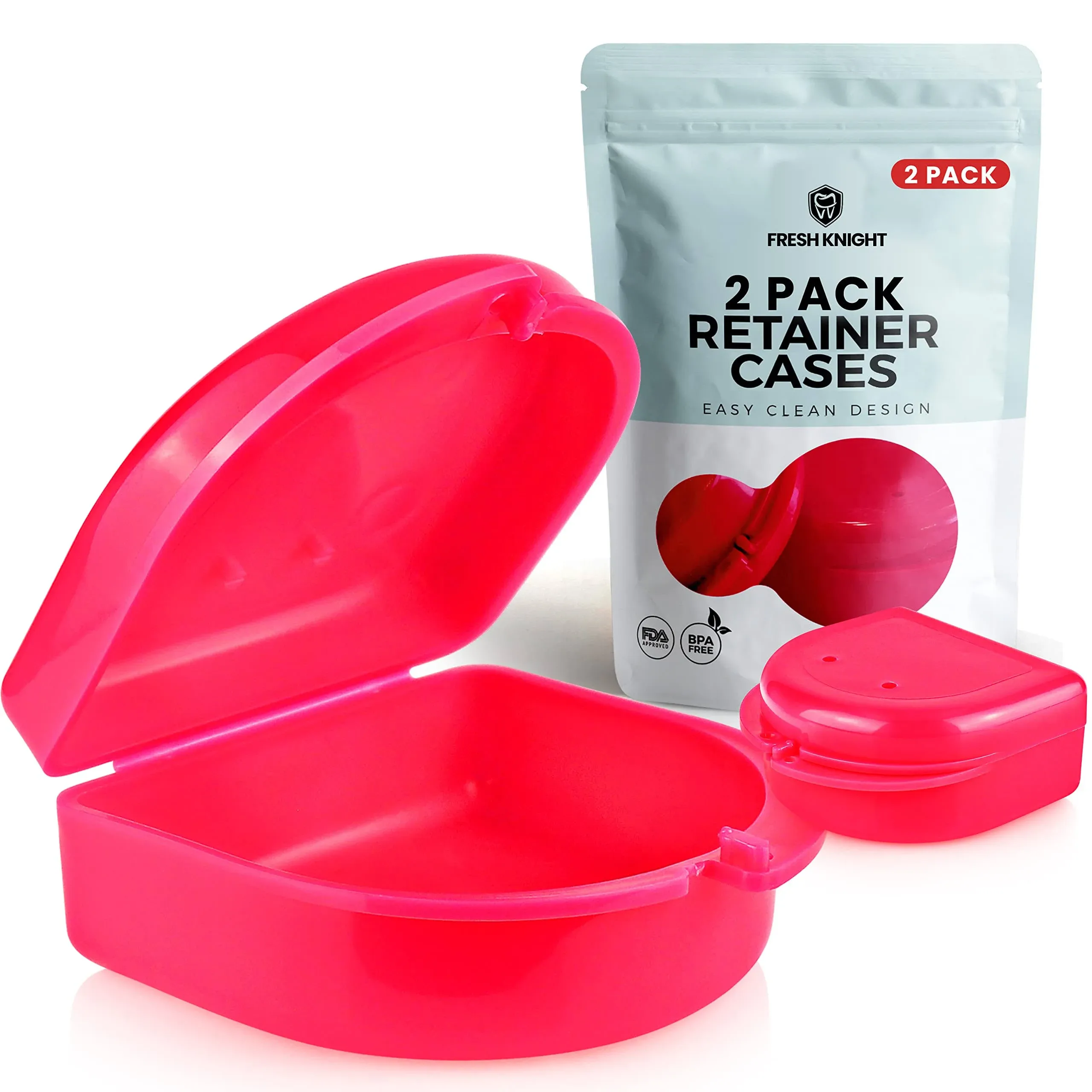 Fresh Knight Retainer Case (2 Pack). Retainer Case with Vent Holes. Perfect ...