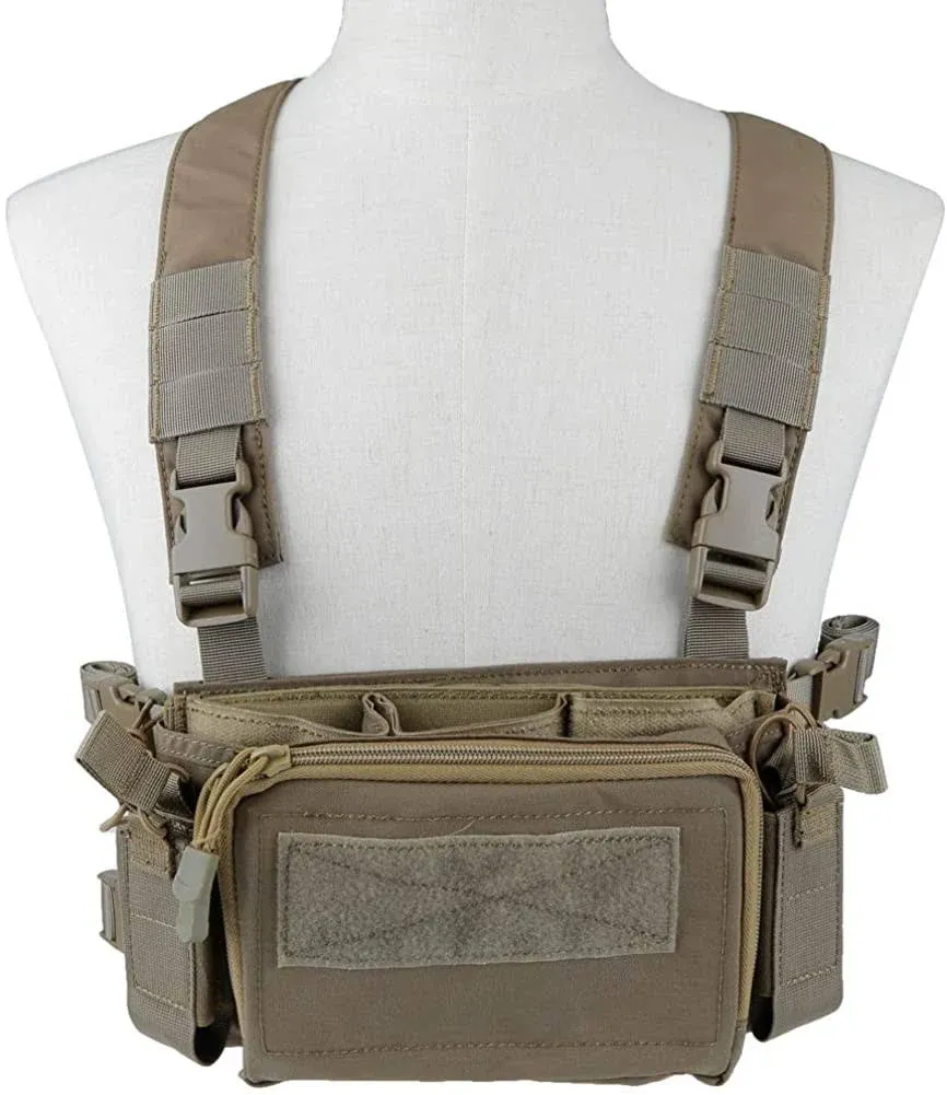 OAREA Camouflage Quick Release Tactical Vest Airsoft Ammo Chest Rig 5.56 9mm ...