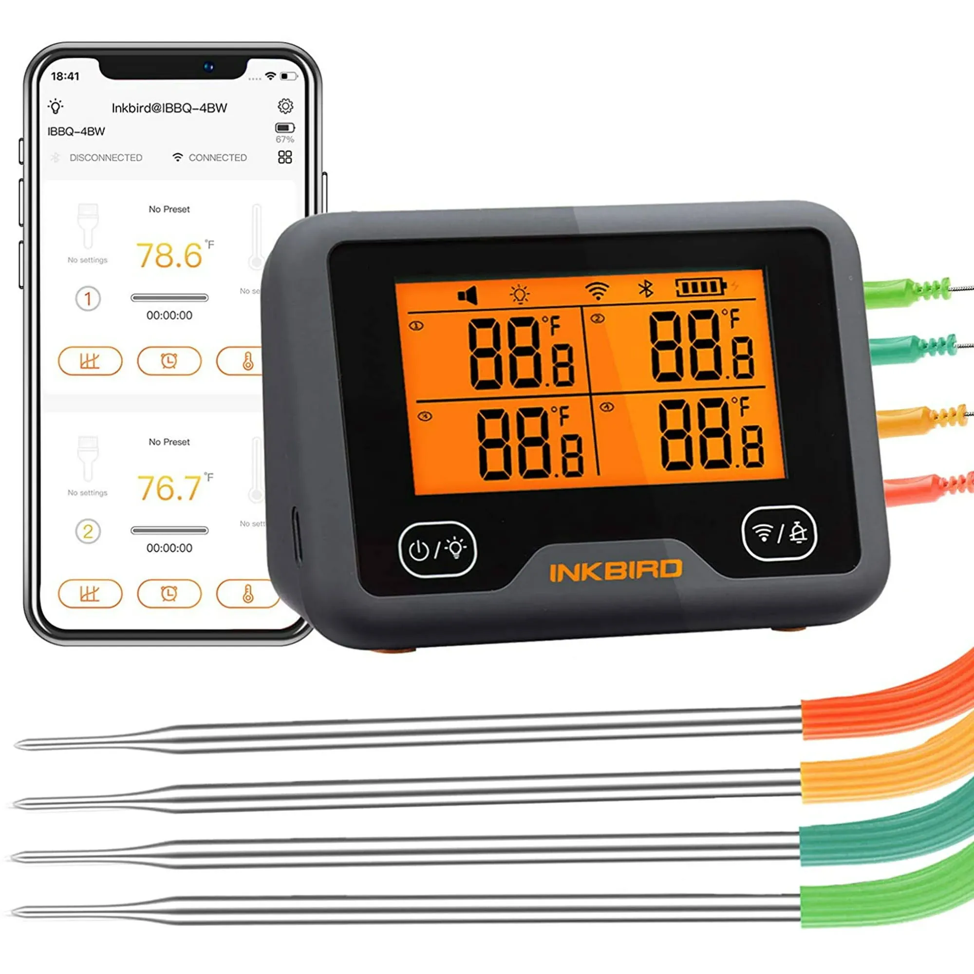 Inkbird Wireless Grill Thermometer IBBQ-4BW