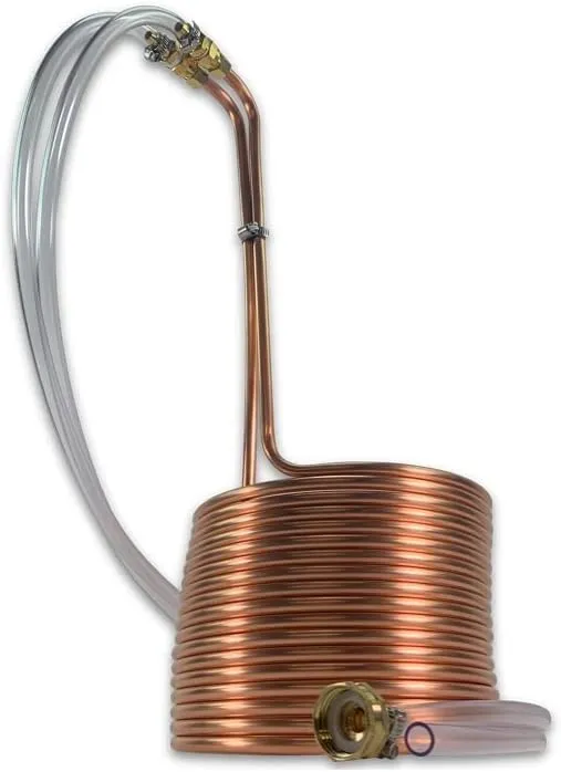 45’ Copper Immersion Wort Chiller, 5-9 Gallon Batch