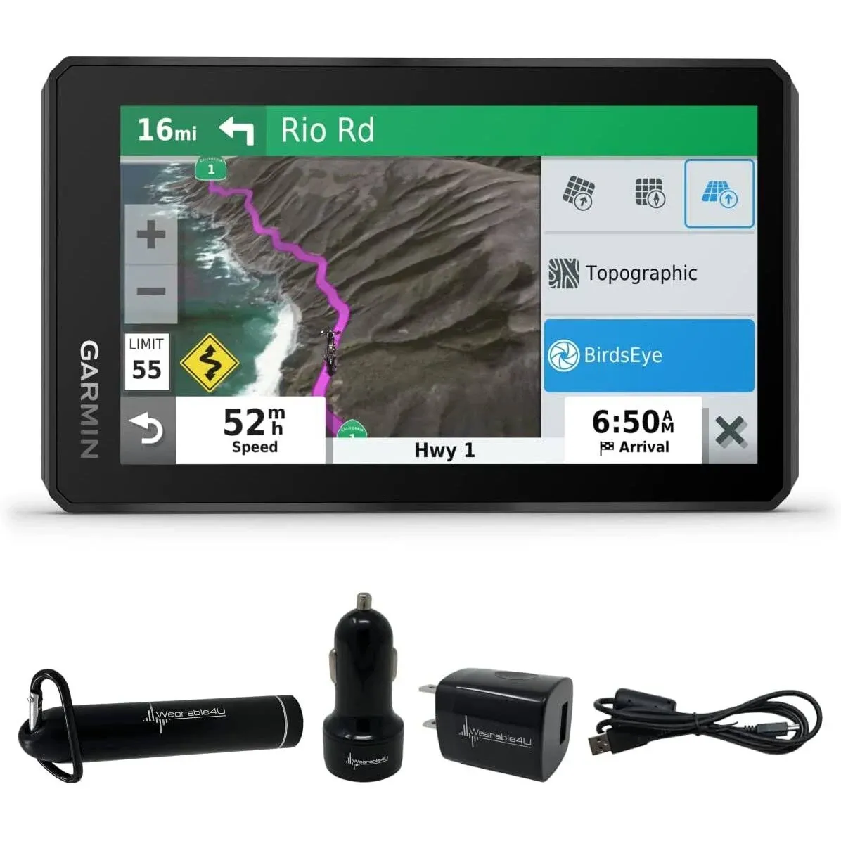 Garmin Zumo XT All-Terrain Motorcycle GPS Navigation 5.5-in UltraBright and Rain-Resistant Display with Wearable4U Power Pack Bundle