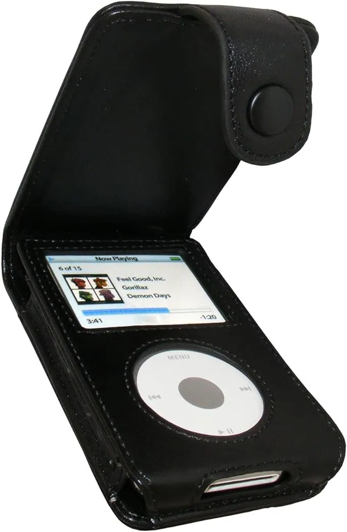 Black Leather Case Cover for Apple iPod Classic 80gb 120gb 160gb 6th Generation