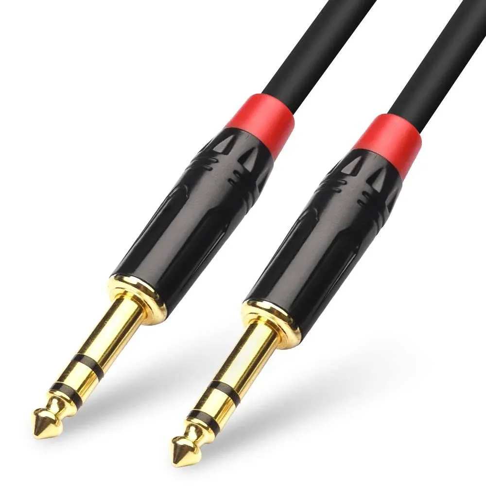 tisino Disino 1/4 inch TRS Cable, Heavy Duty 6.35mm Male to Male Stereo Jack ...