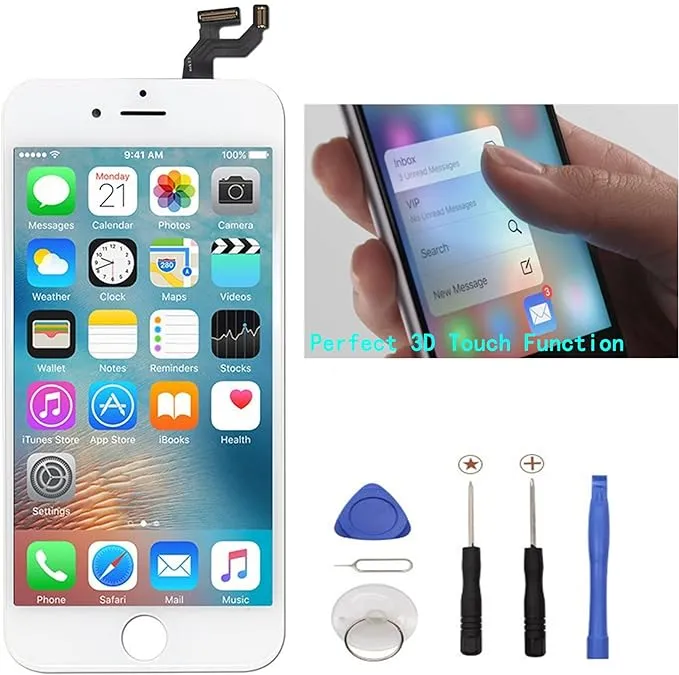 White Replacement LCD Screen Compatible with iPhone 6S Plus 5.5 Inch Display