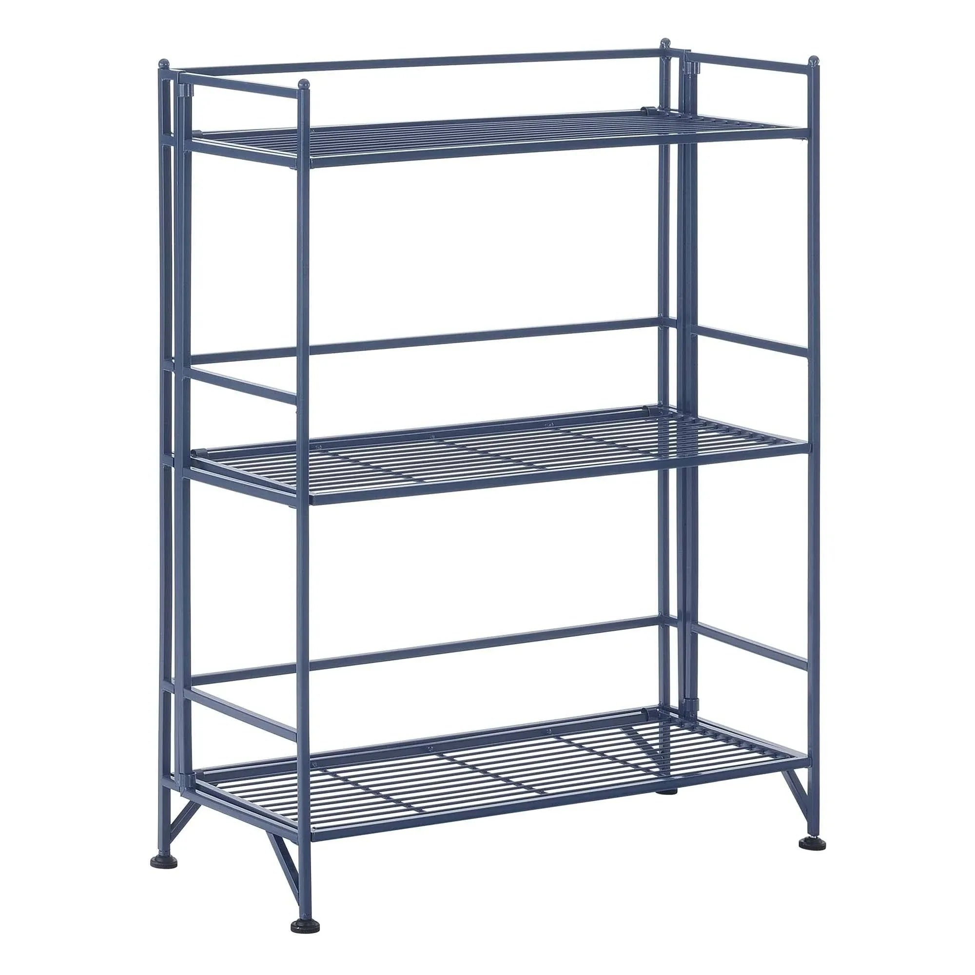 Convenience Concepts Xtra Storage 3 Tier Wide Folding Metal Shelf - Cobalt Blue