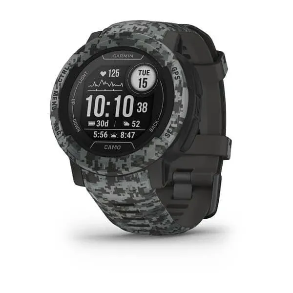 Garmin Instinct 2 Solar, GPS Outdoor Watch, Solar Charging Capabilities, Multi-GNSS Support, Tracbak Routing, Mist Gray