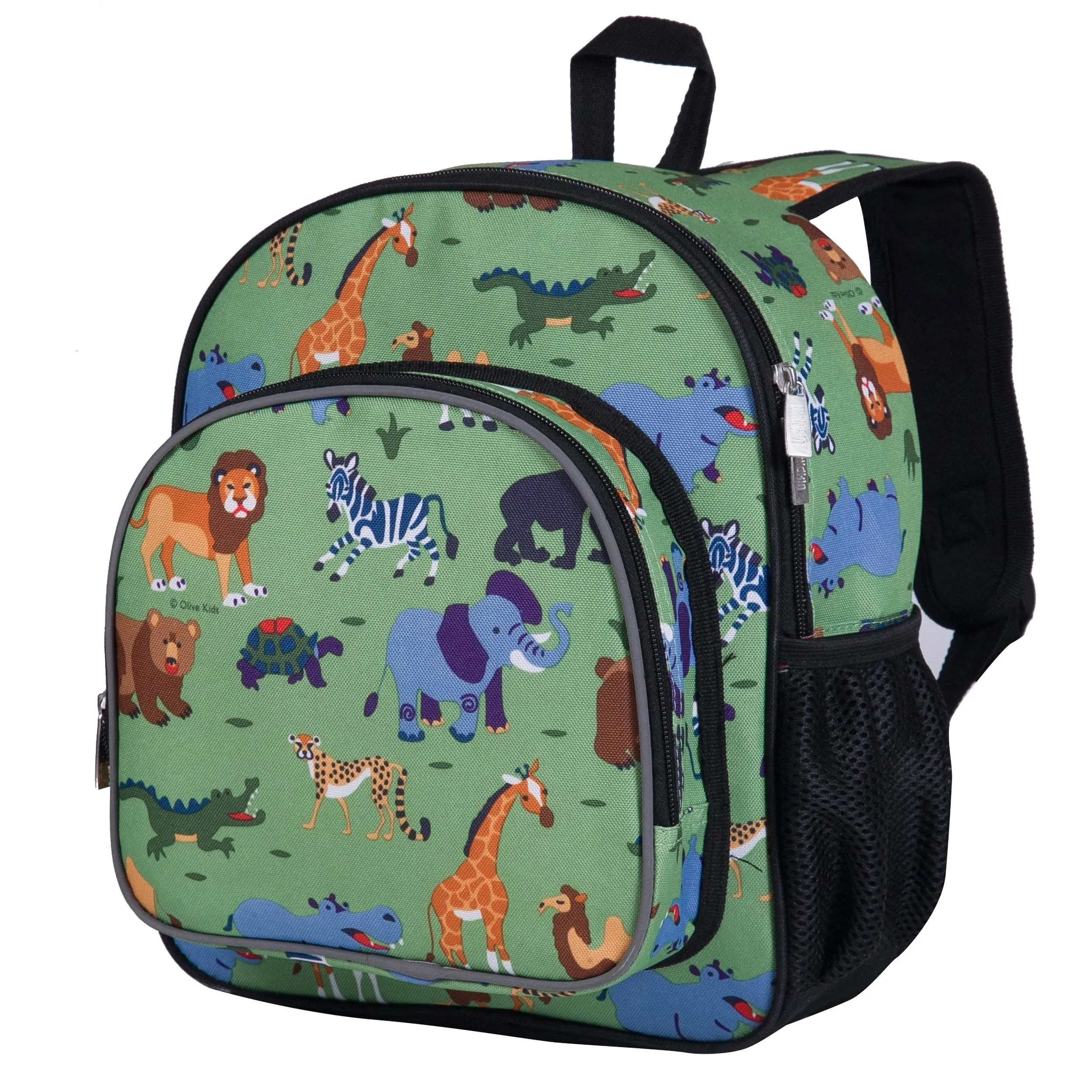 Wildkin Green Kids Wild Animals Pack 'N Snack Backpack