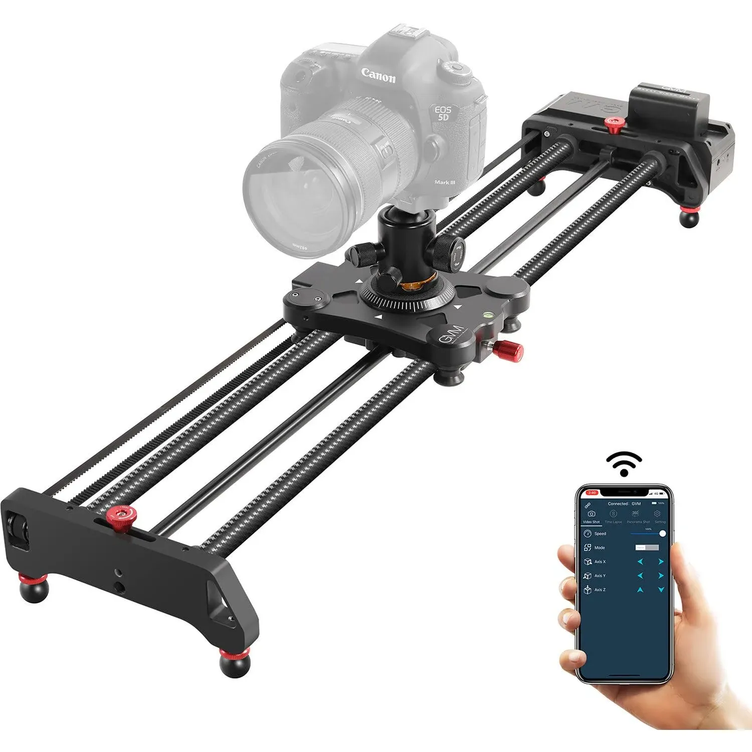 GVM Carbon Fiber Motorized Camera Slider, 31"/80CM Motorized Camera Slider with Remote Control, camera slider supports time-lapse Photography, Video Mode, Tracking Shooting for Most Cameras