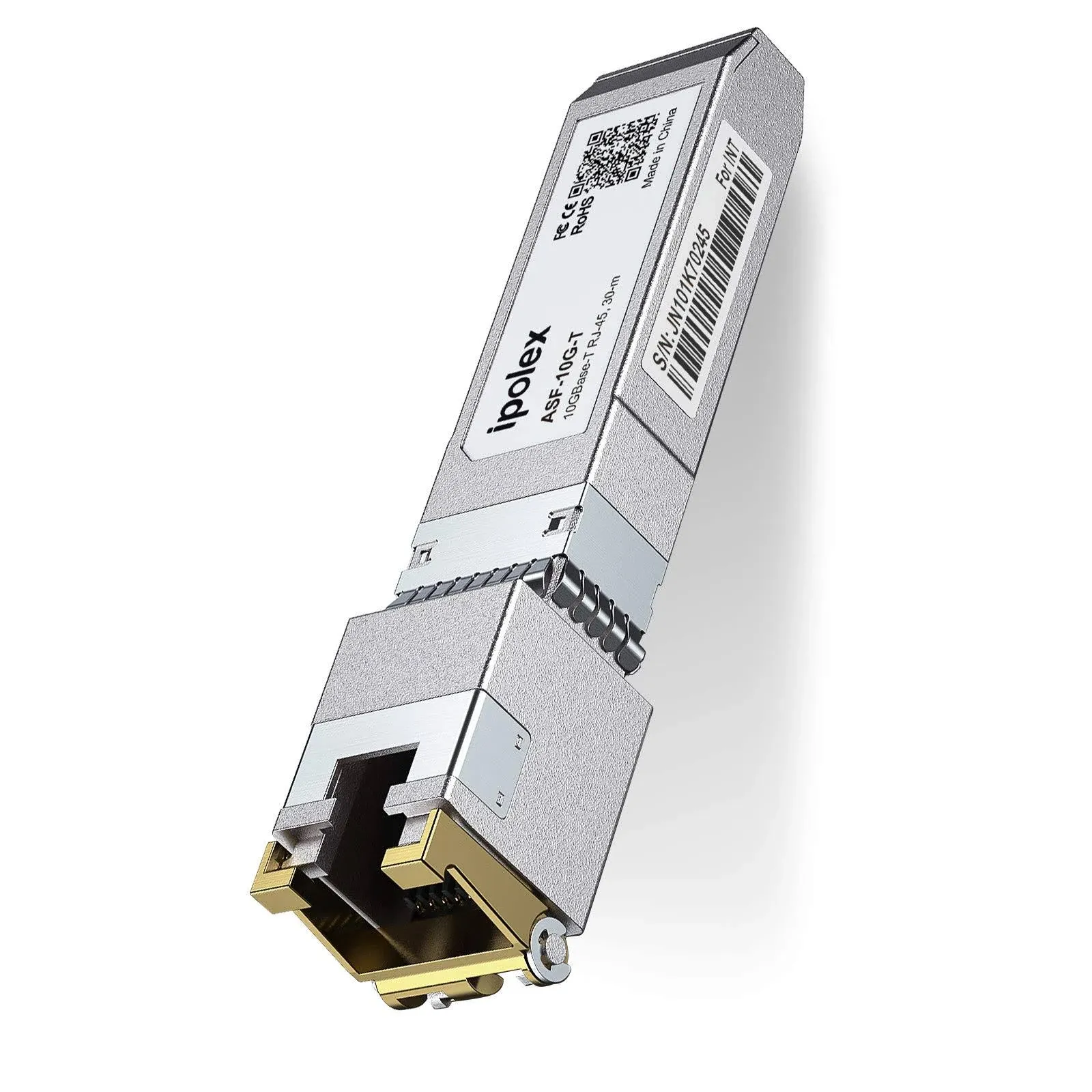 ipolex 10g SFP+ RJ45 Copper Transceiver, 10GBase-T RJ-45 SFP+ Module, Compatible for Cisco SFP-10G-T-S, Ubiquiti UniFi UF-RJ45-10G, Mikrotik, Fortinet