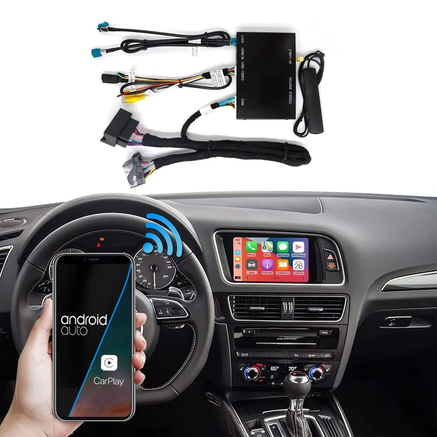 Road Top Wireless CarPlay Android Auto Retrofit Kit for Audi A4 A5 S4 S5 RS4 RS5