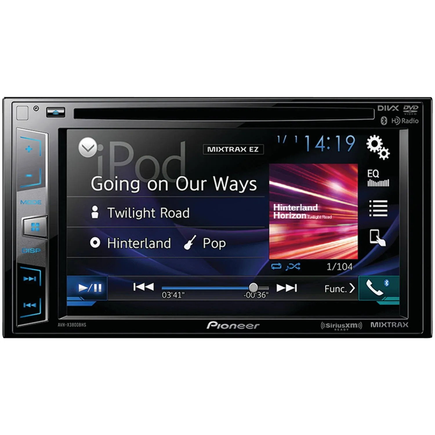 Pioneer AVH-X2800BS Bluetooth CD DVD Android iPhone Pandora AM FM XM USB 6-Ch 4v