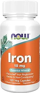 Now Foods Iron 18 mg - 120 Capsules