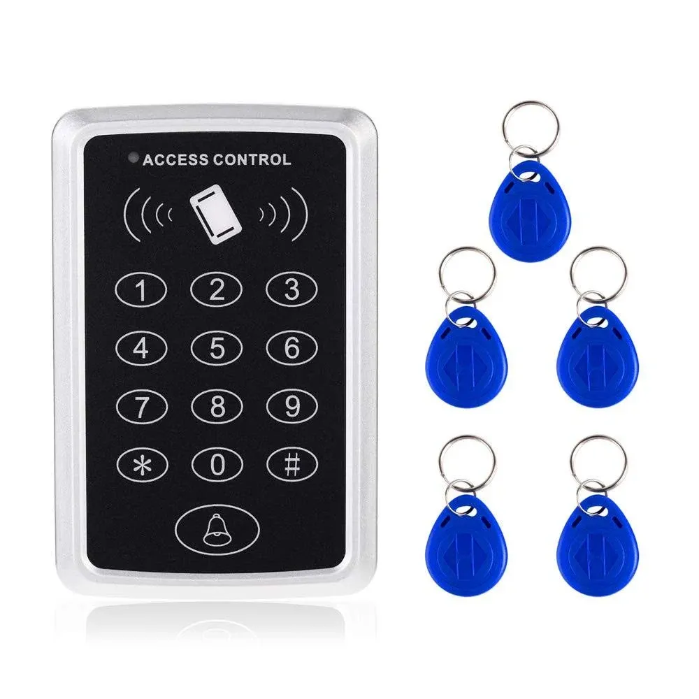 AMOCAM Door Access Control System, Stand-Alone Password Keypad + 5pcs Key Fobs ...