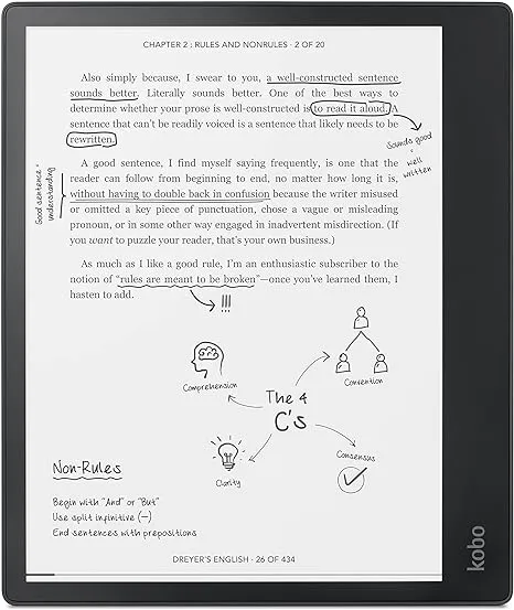 Kobo Elipsa Pack | eReader | 10.3” Glare Free Touchscreen | Mark Up eBooks | Pack Includes Kobo Elipsa, 1 Kobo Stylus & 1 SleepCover | Adjustable Brightness | Carta E Ink Technology | 32 GB of Storage