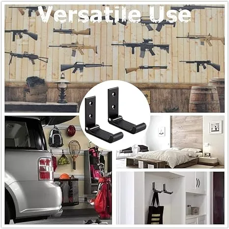 Gun Rack Wall Mount Gun Racks Folding Shotgun Hooks Hangers Scratchproof with Soft Padding -Excellent for Indoor Hanging, Display, or Storing Any Gun, Sword, and Bow