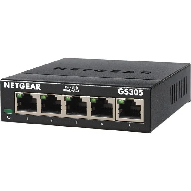 NETGEAR 5-Port Gigabit Ethernet Plus Switch (GS305E) - Desktop or Wall Mount, Home Network Hub, Office Ethernet Splitter, Silent Operation