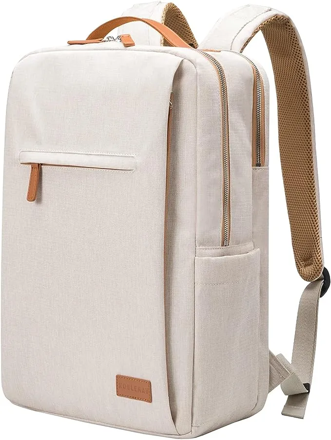 Men&#039;s Backpack, Laptop Waterproof School 15.6 Inch Beige 