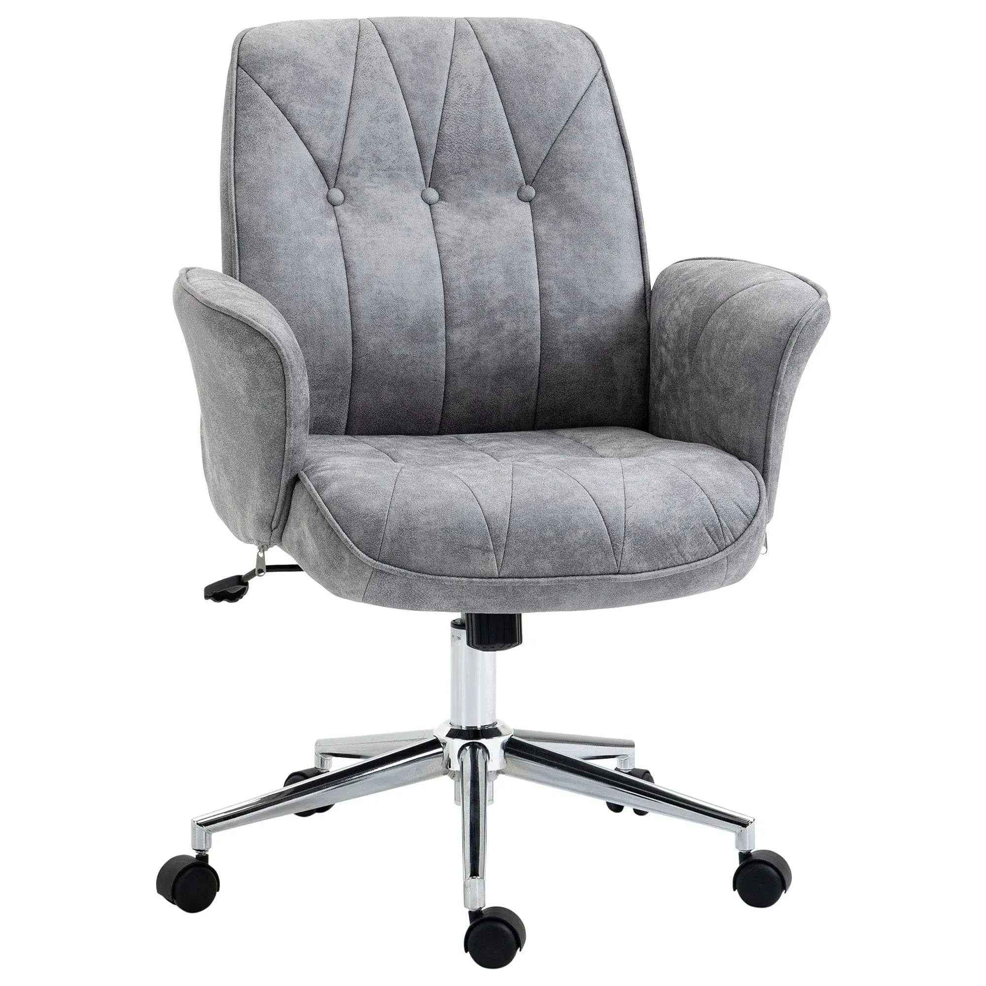 Mid-Back Computer Desk Chair with Raised Padded Armrests and Cushioned Seat