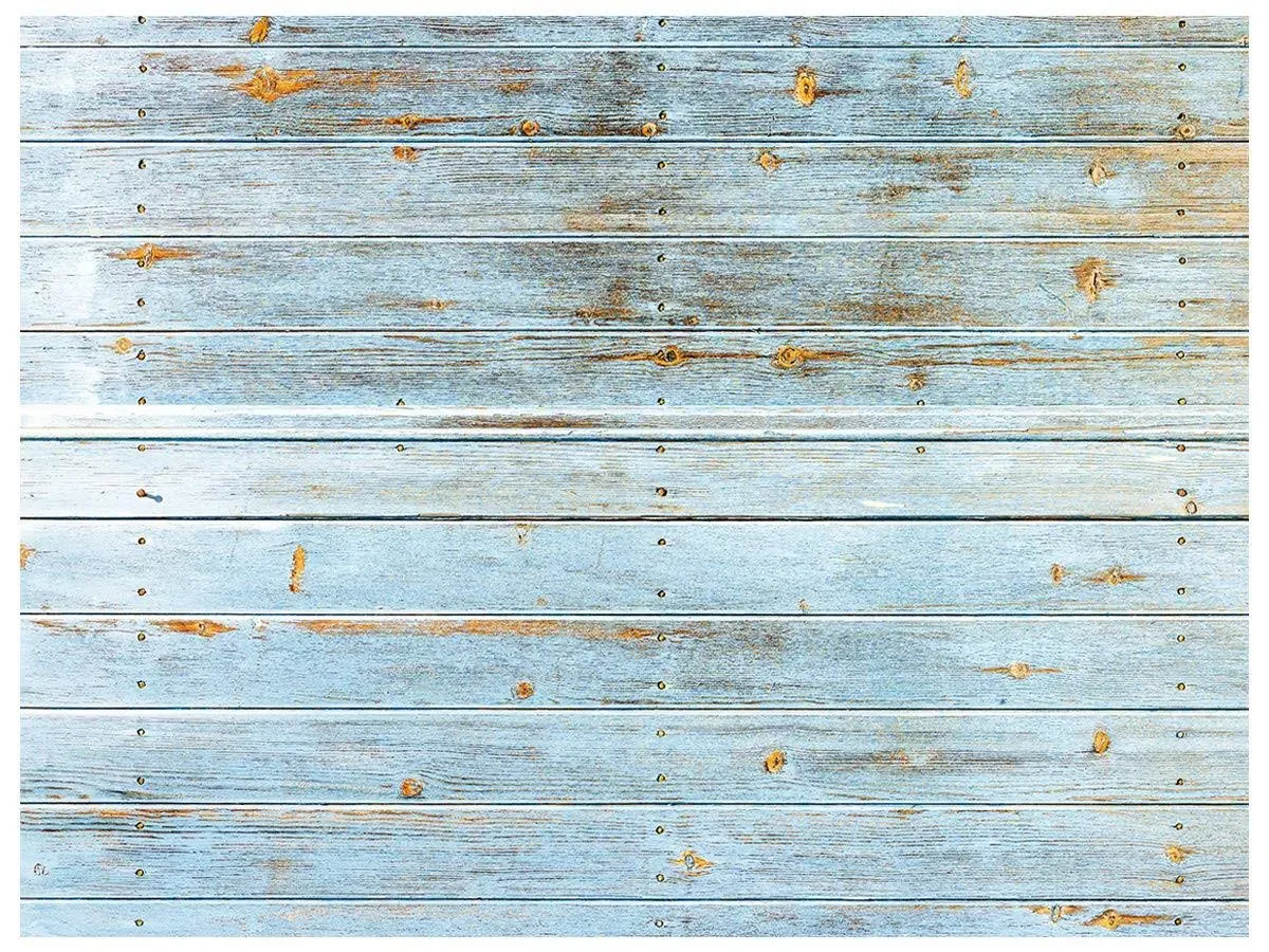 AIIKES 7x5FT Wood Backdrops Blue Wood Floor Backdrop for Photography Vinyl Ba...