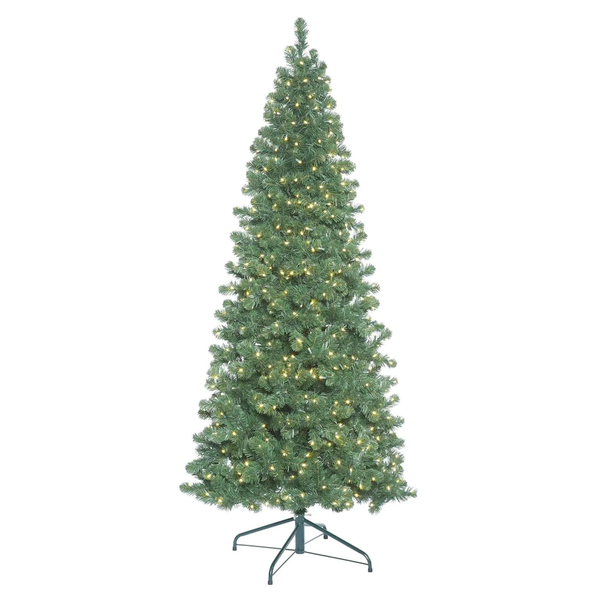 "Vickerman 7.5' Oregon Fir Slim Artificial Christmas Tree, Warm White LED Lights"