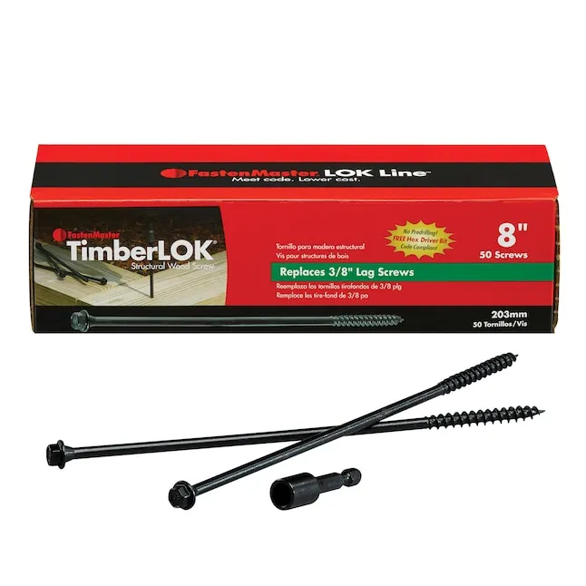 Timberlok FastenMaster. Wood Screw, Structural, 8 inches - 1 package