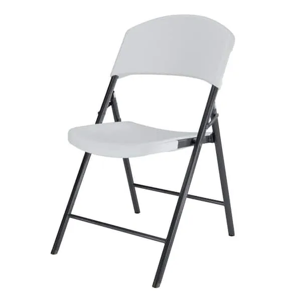 Lifetime 42810 Light Commercial Folding Chair, White/Gray - 4 pack