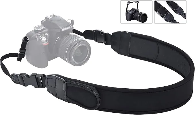 Soft Camera Shoulder Strap Neck Strap for Canon R6 R5 Mark II R7 R8 R50 R10 Nikon Z8 ZF ZFC Z7 Z6 III II Z5 Z50, Mirrorless Camera Strap with 2 Zipped Pockets for Camera Battery SD Memory Card Storage