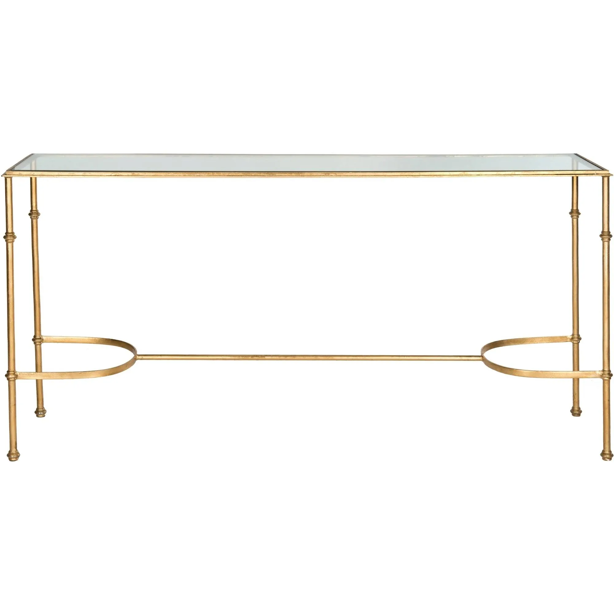 SAFAVIEH Alphonse Gold/ Tempered Glass Top Console - 40&#034; x Gold/Clear 40&#034; x 20&#034;