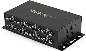 StarTech.com 8 Port USB to Serial RS232 Adapter - Wall Mount - Din Rail - COM Port Retention - FTDI USB to DB9 RS232 Hub (ICUSB2328I)