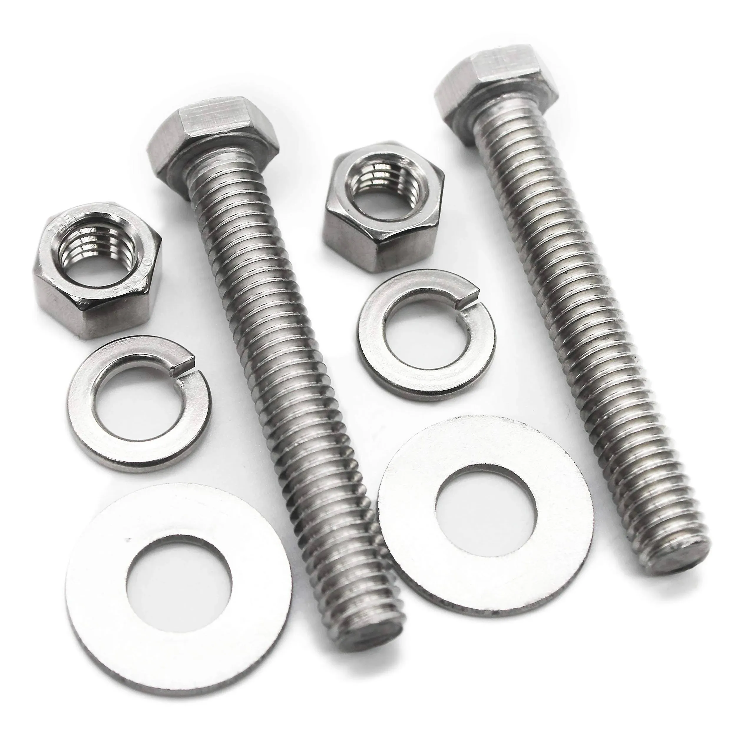 (10 Sets) 5/16-18x1-1/4&#034; Stainless Steel Hex Head Screws Bolts and Nuts kit, ...