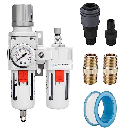 Nanpu 3/8" NPT Compressed Air Filter Regulator Lubricator Combo