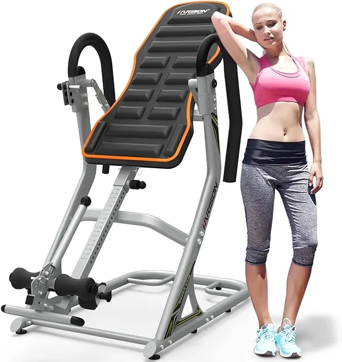 HARISON Heavy Duty Inversion Table for Back Pain Relief 350 LBS Capacity with 3D Memory Foam, Back Inversion Table with 180 Degree Full Inversion (Updated)