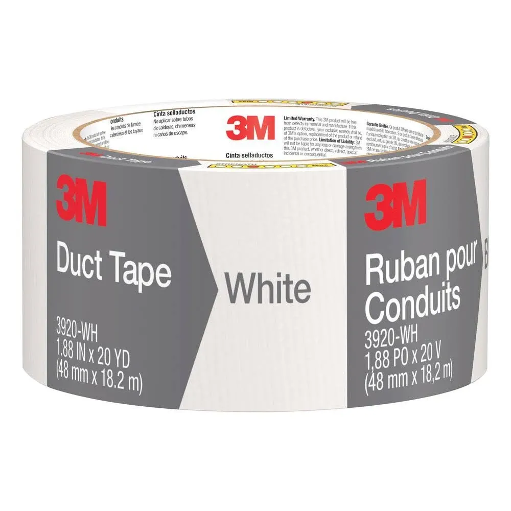 3M Scotch White Duct Tape, 1.88" x 20 yds