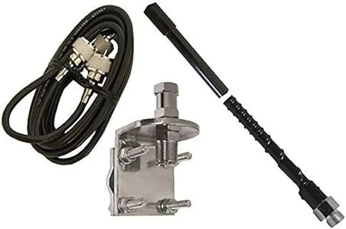 Procomm HSS995-3B 3 Single Black Fiberglass CB Antenna Kit