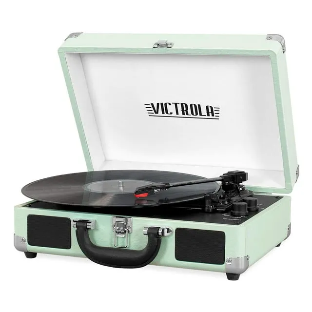 Victrola - Journey Bluetooth Suitcase Record Player with 3-speed Turntable - Hint of Mint