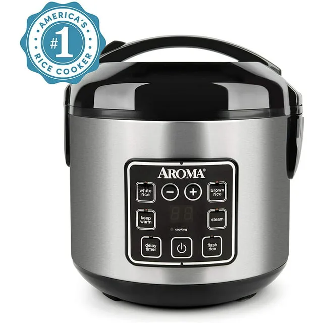 Aroma 8 Cup Digital Cool-Touch Rice Cooker and Food Steamer