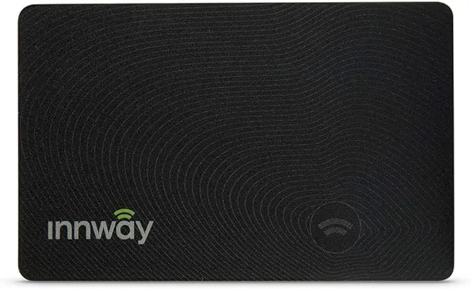 Innway Card - Ultra Thin Rechargeable Bluetooth Tracker Finder Find Your Wallet, Bag, Backpack, Keys, Laptop, Tablet Black