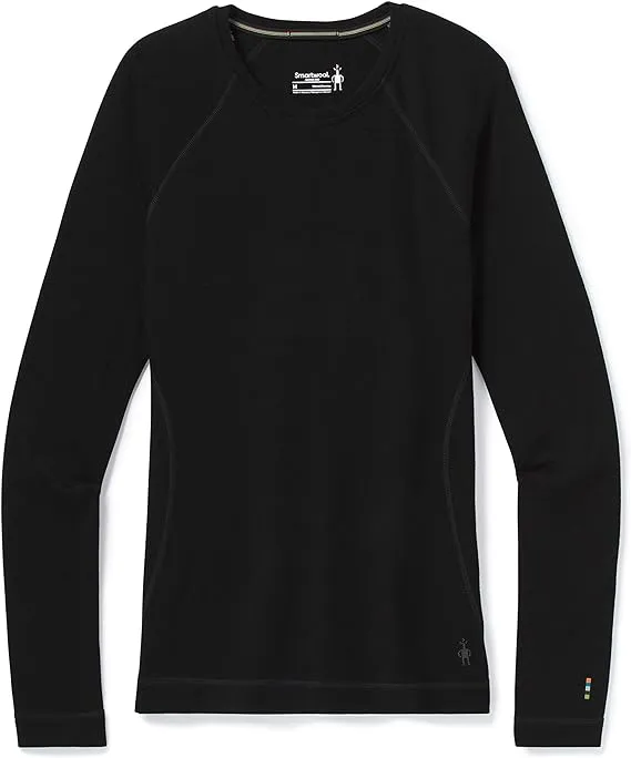 $115 Smartwool Women’s Merino Thermal Base Layer Crew Top-Black Dots- Large