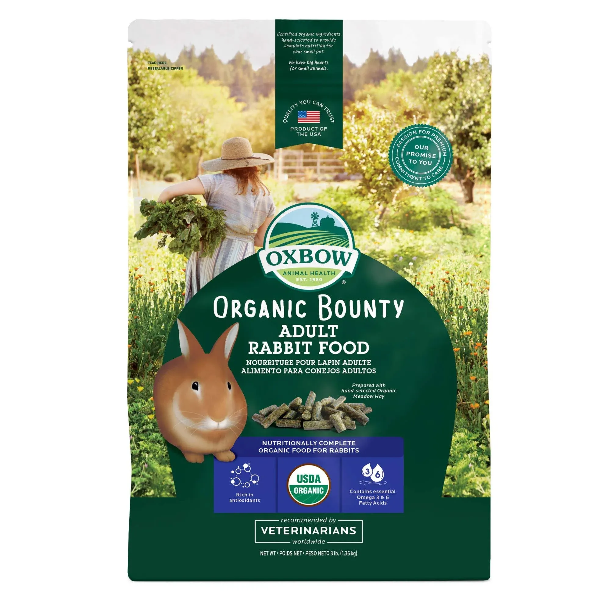 Oxbow Organic Bounty Adult Rabbit Food 3 lbs