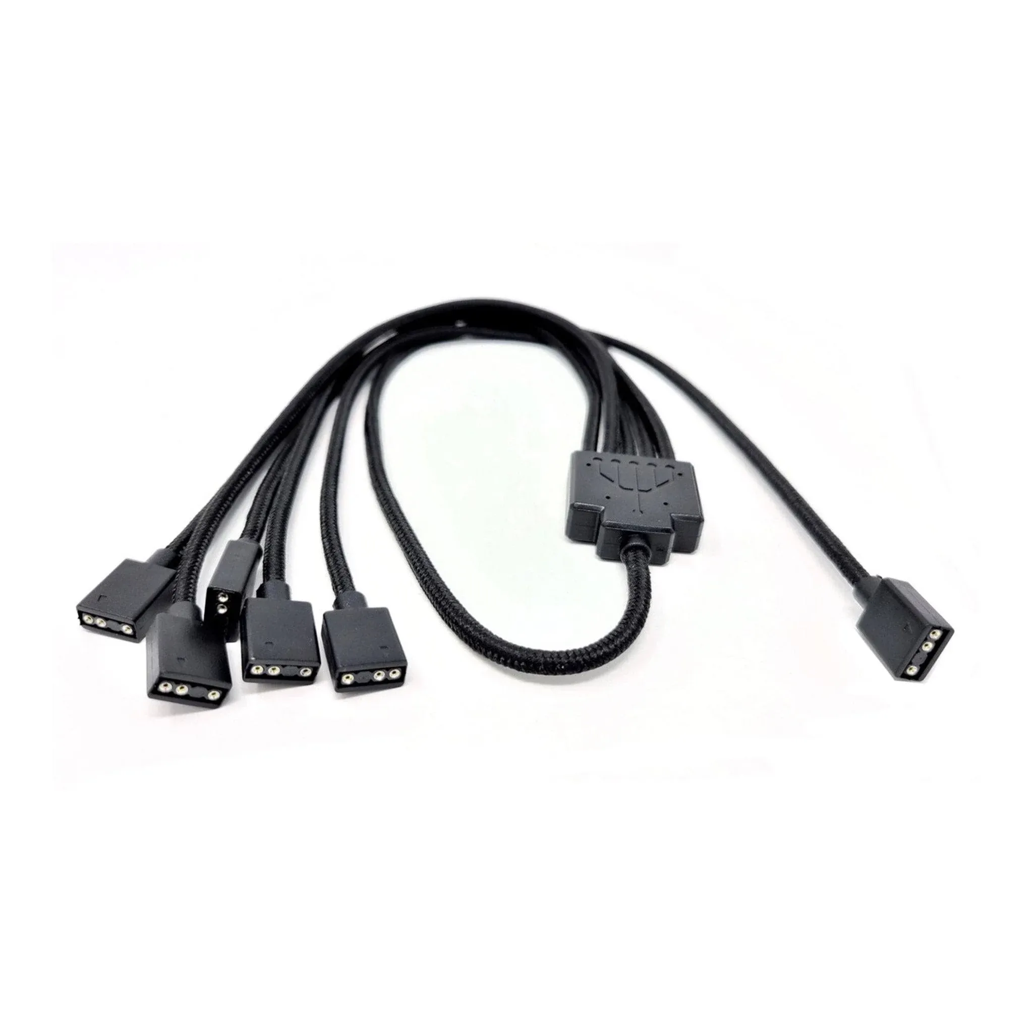 Micro Connectors F04-15AS70-BK 70cm Black Premium Sleeved 1 to 5 3-Pin ...