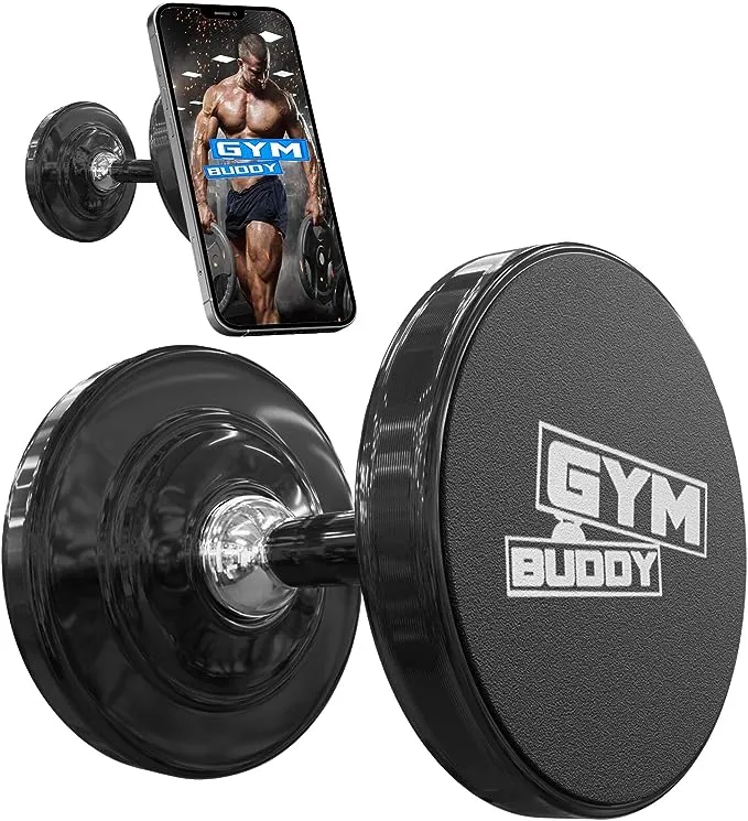 Gym Buddy Magnetic Phone Mount - Easy to Use Holder, Black 