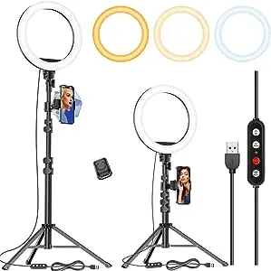 Kaiess 10.2" Selfie Ring Light with 65" Adjustable Tripod Stand & Phone Holder for Live Stream/Makeup, Upgraded Dimmable LED Ringlight for Tiktok/YouTube/Zoom Meeting/Photography