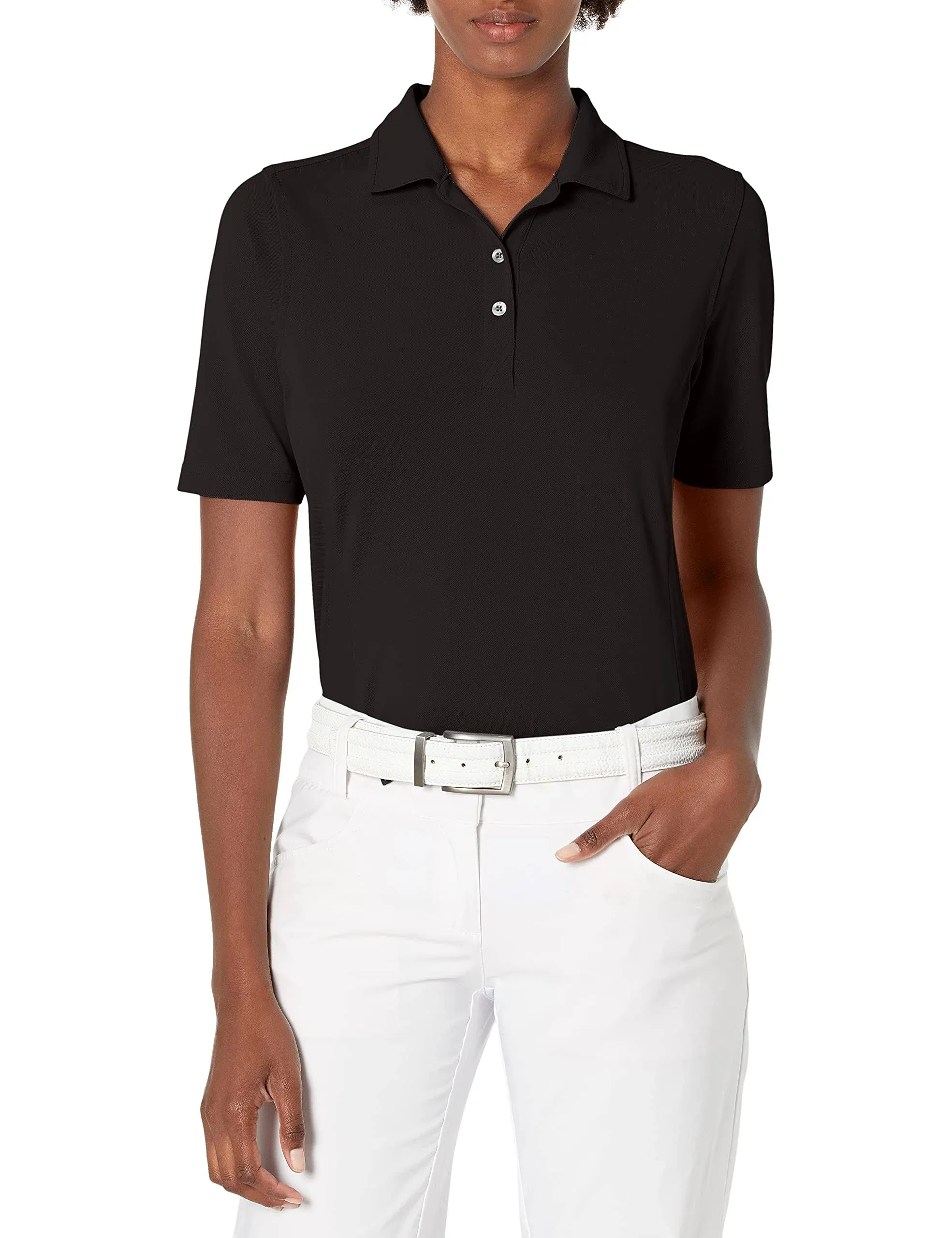 "Cutter & Buck Women's Black Virtue Eco Pique Recycled Polo"