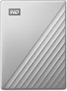 WD 4TB My Passport Ultra Portable HDD USB-C with software for device management, backup and password protection - Works with PC, Xbox X, Xbox S, PS4 and PS5 - Silver