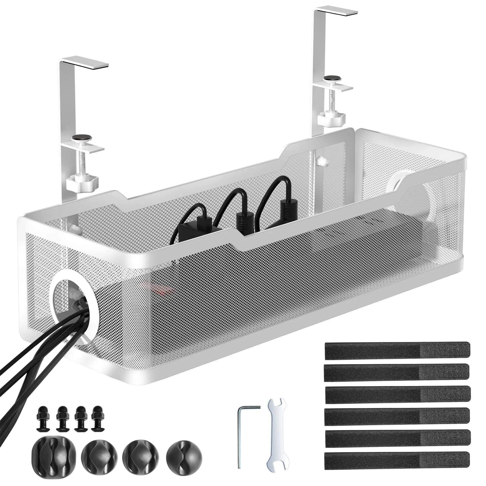 Under Desk Cable Management Tray White, Cinati Cable Management Under Desk No...