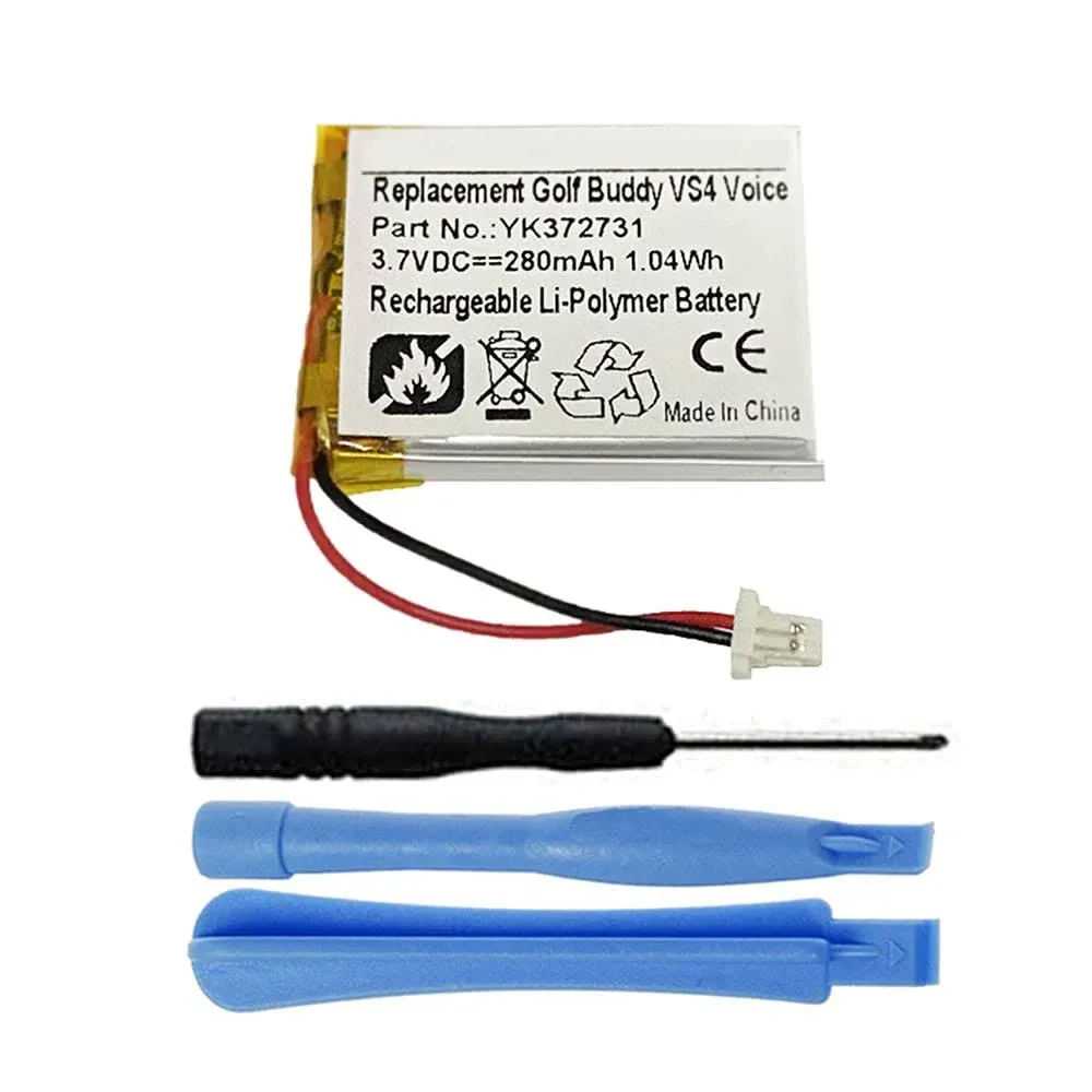 280mAh YK372731 Battery Replacement for Golf Buddy Voice, Voice+, Voice VS4, Voice 2 Talking GPS Range Finder with Free Installation Tools