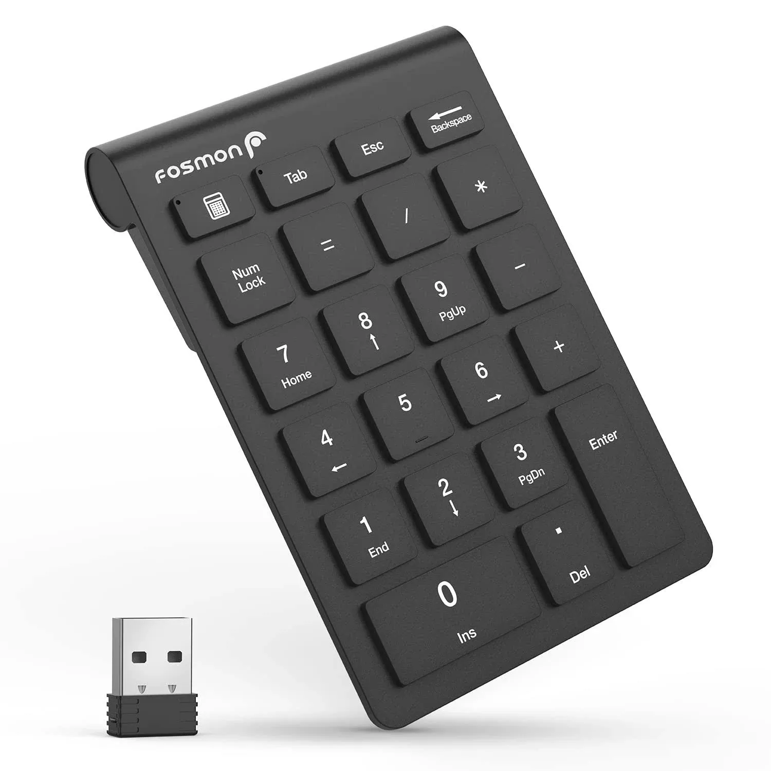 Fosmon 22 Key Numeric Keypad, Wireless USB Adapter 2.4GHz Numpad, Ten Keys ...